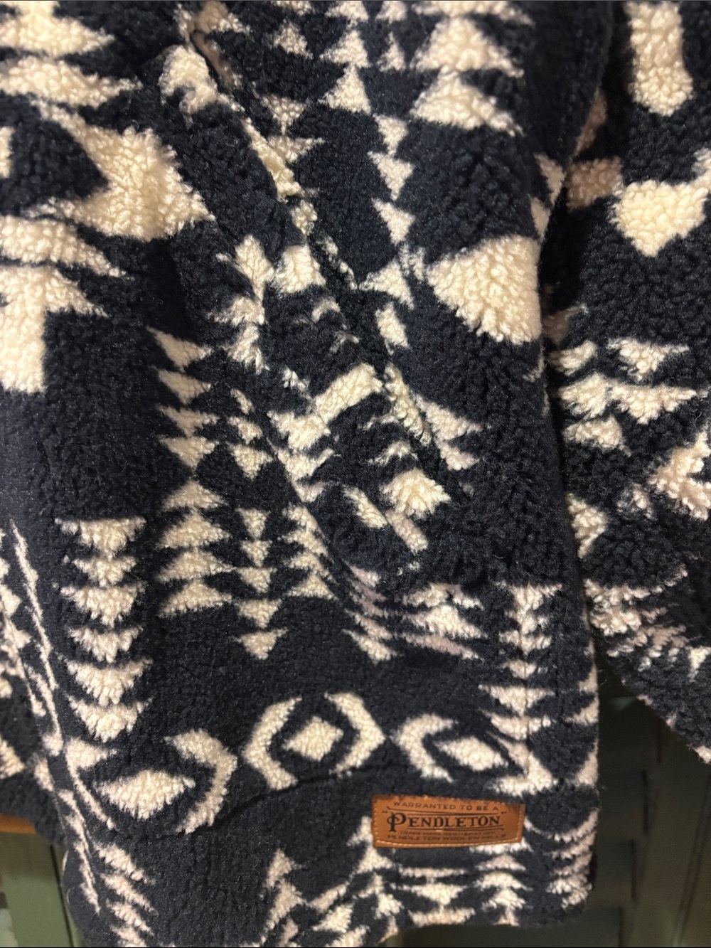 Pendleton navy & Cream Geometric Patterned Fleece Jacket - Picture 4 of 6